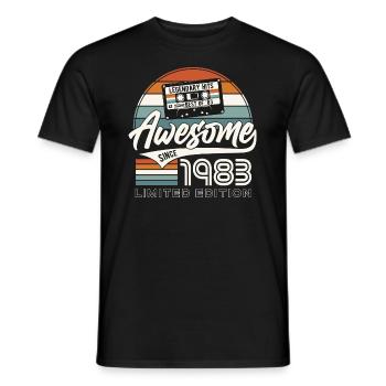 1983 Vintage Vintage Rétro Cadeau d’anniversaire - T-shirt homme - noir - Devant - AI Model Male 178 light (178cm)