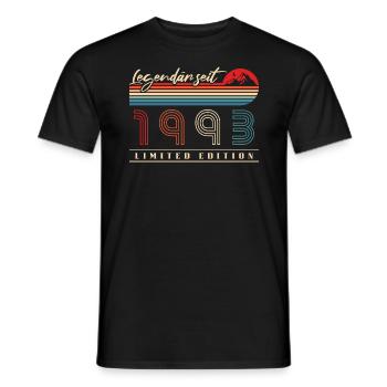 Geboren 1993 Baujahr Vintage Geburtstag - Männer T-Shirt - Schwarz - Vorne - AI Model Male 178 light (178cm)