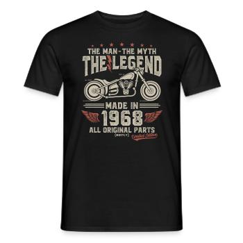 1968 Vintage Man Myth Legend Motorcycle - Men's T-Shirt - black - Front - AI Model Male 178 light (178cm)