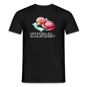 Flamingo Schlafshirt - Männer T-Shirt - Schwarz - Vorne - AI Model Male 178 light (178cm)