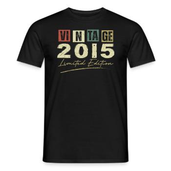 Vintage 2015 Original Cadeau Anniversaire 2015 - T-shirt homme - noir - Devant - AI Model Male 178 light (178cm)