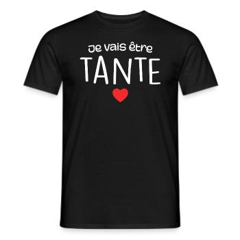 Je vais être tante - future tante - T-shirt homme - noir - Devant - AI Model Male 178 light (178cm)