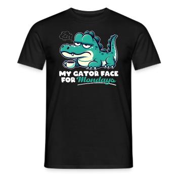 MON VISAGE D’ALLIGATOR POUR LES LUNDIS - T-shirt homme - noir - Devant - AI Model Male 178 light (178cm)
