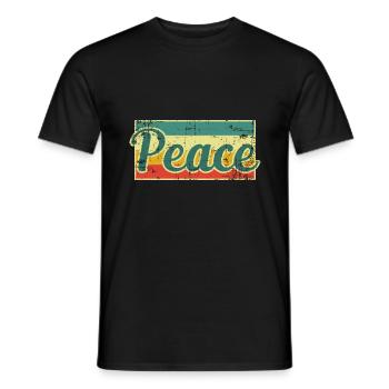Peace Frieden - Männer T-Shirt - Schwarz - Vorne - AI Model Male 178 light (178cm)