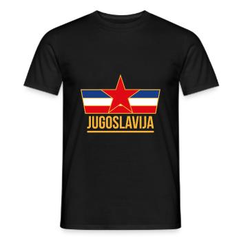 Yugoslavijo Flag Star Balkan Yugoslavia SFRJ - Men's T-Shirt - black - Front - AI Model Male 178 light (178cm)