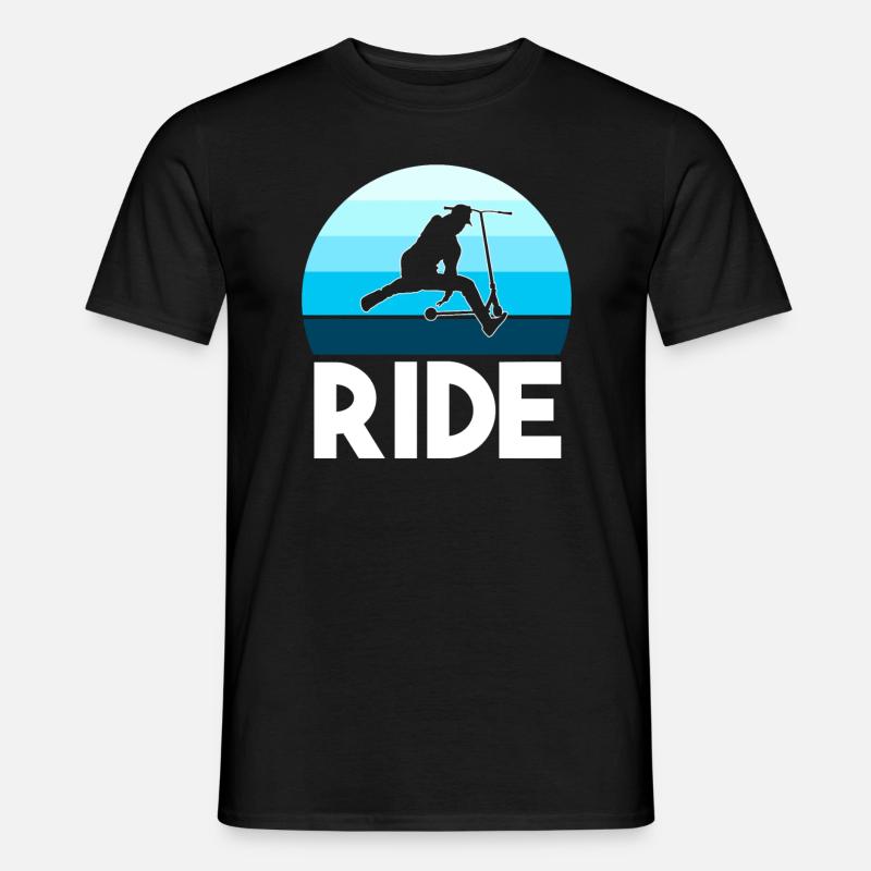 Ride Stunt Scooter Jungen Tretroller Roller Jungen - Männer T-Shirt - Schwarz