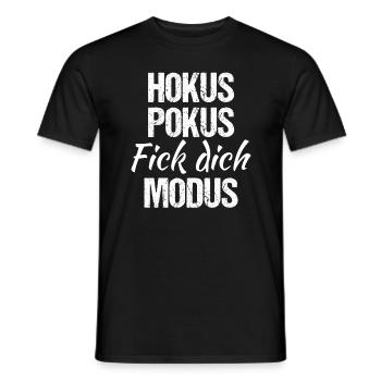 Hokus Pokus Fick Dich Modus Spruch - Ironie - Männer T-Shirt - Schwarz - Vorne - AI Model Male 178 light (178cm)