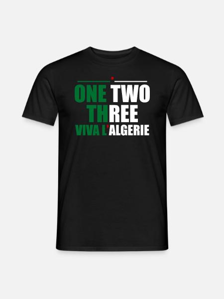 One Two Three viva L'Algerie Algeria - T-shirt homme - noir