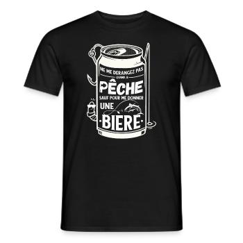Ne me Dérangez Pas Quand Je pêche sauf pour Bière - T-shirt homme - noir - Devant - AI Model Male 178 light (178cm)