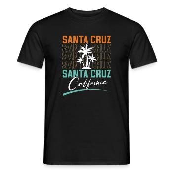 Santa Cruz Californie Coucher de soleil 70s 80s - T-shirt homme - noir - Devant - AI Model Male 178 light (178cm)