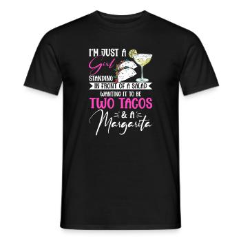 Juste une fille Deux tacos Margarita Taco mardi - T-shirt homme - noir - Devant - AI Model Male 178 light (178cm)