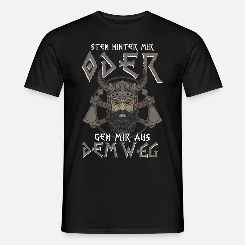 Wikinger Steh Hinter Mir - Männer T-Shirt - Schwarz