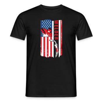 Soudeur USA Flag Patriot Soudeur - T-shirt homme - noir - Devant - AI Model Male 178 light (178cm)