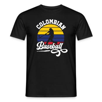 Colombian Baseball Retro Baseballspieler - Männer T-Shirt - Schwarz - Vorne - AI Model Male 178 light (178cm)