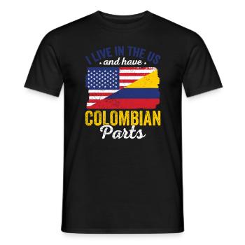 Live USA Colombien Parties Pays Drapeaux De Voyage - T-shirt homme - noir - Devant - AI Model Male 178 light (178cm)