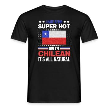 Super Hot Chilean All Natural Chilean Flag - Men's T-Shirt - black - Front - AI Model Male 178 light (178cm)