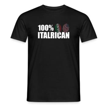 100% Italrican DNA Fingerprint Italy America - Men's T-Shirt - black - Front - AI Model Male 178 light (178cm)