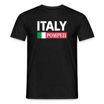 Italy Flag Pompeii Conservation Volcanic Eruption - Men's T-Shirt - black - Front - AI Model Male 178 light (178cm)