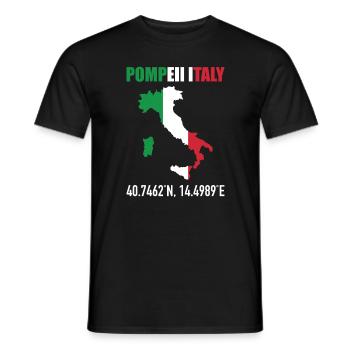 Pompeii Italy Italian Map Flag Geography - Men's T-Shirt - black - Front - AI Model Male 178 light (178cm)