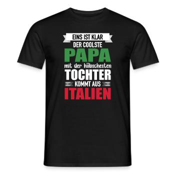 Dad Prettiest Daughter Italy Gift - Men's T-Shirt - black - Front - AI Model Male 178 light (178cm)