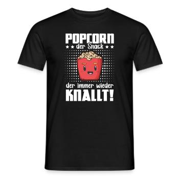 Popcorn Snack Knalt - Machine à pop-corn Soirée cinéma - T-shirt homme - noir - Devant - AI Model Male 178 light (178cm)