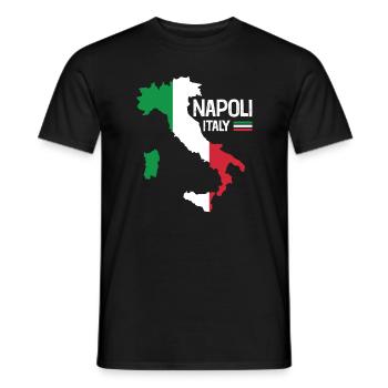 Naples Italie Naples Carte Régions Italie - T-shirt homme - noir - Devant - AI Model Male 178 light (178cm)