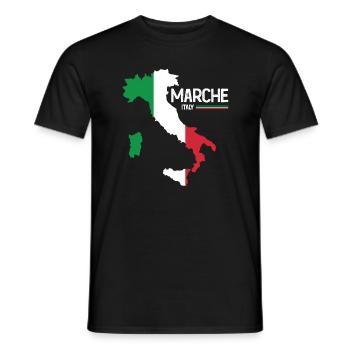 Marches Italie Marches Carte Régions Italie - T-shirt homme - noir - Devant - AI Model Male 178 light (178cm)