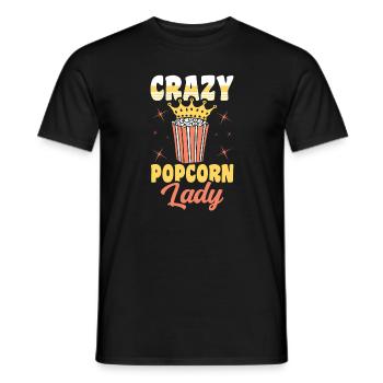 Crazy Popcorn Lady Lustiges Popped Corn Geschenk - Männer T-Shirt - Schwarz - Vorne - AI Model Male 178 light (178cm)