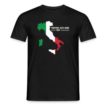Trentin-Haut-Adige Italie Carte Région Italie - T-shirt homme - noir - Devant - AI Model Male 178 light (178cm)