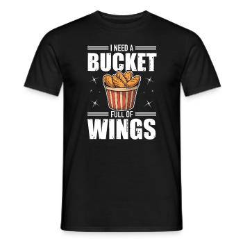 Chicken Wings Bucket Fast Food Hühnerbude - Männer T-Shirt - Schwarz - Vorne - AI Model Male 178 light (178cm)