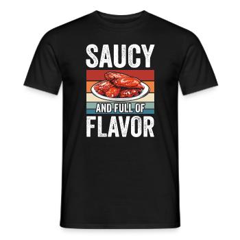 Vintage Frittiertes Hühnchen Saucy Full Of Flavor - Männer T-Shirt - Schwarz - Vorne - AI Model Male 178 light (178cm)