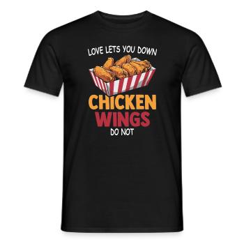 Chicken Wings Liebe Frittiertes Hühnchen Geschenk - Männer T-Shirt - Schwarz - Vorne - AI Model Male 178 light (178cm)