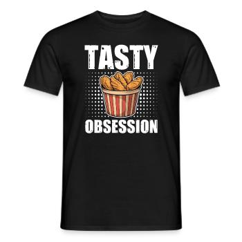 Ailes de poulet chaudes et épicées Tasty Obession - T-shirt homme - noir - Devant - AI Model Male 178 light (178cm)