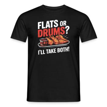 Ailes Buffalo BBQ Ailes Appartements Ou Tambours Prenez Les Deux - T-shirt homme - noir - Devant - AI Model Male 178 light (178cm)