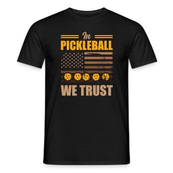 Pickleball USA Flag Paddleball Sportsman Team - Men's T-Shirt - black - Front - AI Model Male 178 light (178cm)
