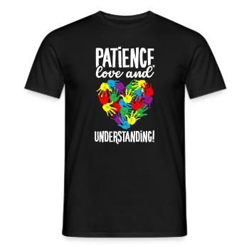Autism Community Heart Colorful Hands Autistic - Men's T-Shirt - black - Front - AI Model Male 178 light (178cm)
