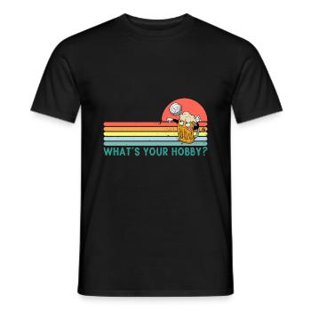 Volleyball Beer Beer Drinker Volleyball Coach - Men's T-Shirt - black - Front - AI Model Male 178 light (178cm)