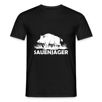Sauenjäger Wildschwein Wildsau Keiler Jäger - Männer T-Shirt - Schwarz - Vorne - AI Model Male 178 light (178cm)