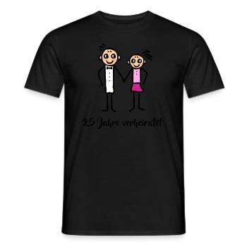 Wedding day couple married 25 years - Men's T-Shirt - black - Front - AI Model Male 178 light (178cm)