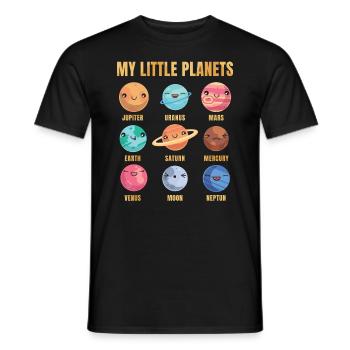 Solar System - Cute Planets - Planet - Galaxy - Männer T-Shirt - Schwarz - Vorne - AI Model Male 178 light (178cm)