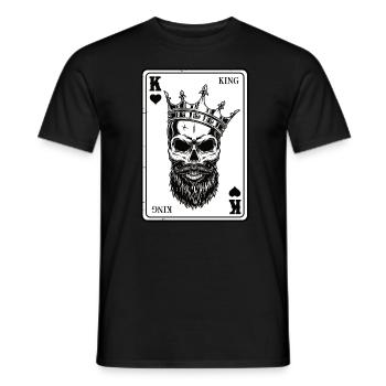 King And Queen Skull - 2/2 Card Hearts Flush - Männer T-Shirt - Schwarz - Vorne - AI Model Male 178 light (178cm)