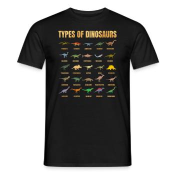 Types Of Dinosaurs Dino Identification - Cute - Men's T-Shirt - black - Front - AI Model Male 178 light (178cm)