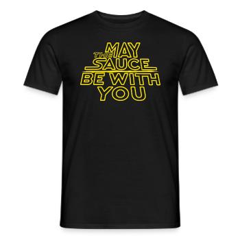May The Sauce Be With you - Men's T-Shirt - black - Front - AI Model Male 178 light (178cm)
