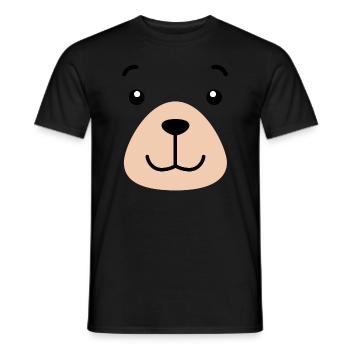Bear Face - Men's T-Shirt - black - Front - AI Model Male 178 light (178cm)