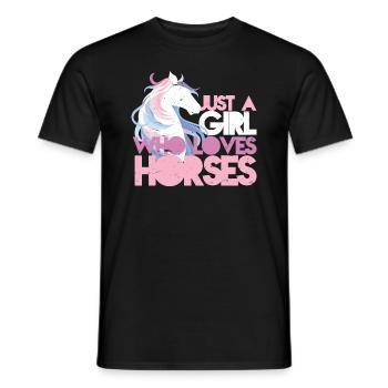 Just A Girl Who Loves Horses - Männer T-Shirt - Schwarz - Vorne - AI Model Male 178 light (178cm)