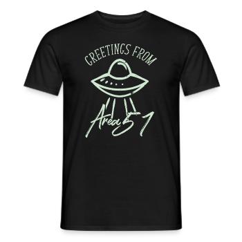 Alien Ufo - Men's T-Shirt - black - Front - AI Model Male 178 light (178cm)