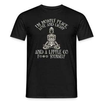 I Am Mostly Peace Love And Light - Männer T-Shirt - Schwarz - Vorne - AI Model Male 178 light (178cm)