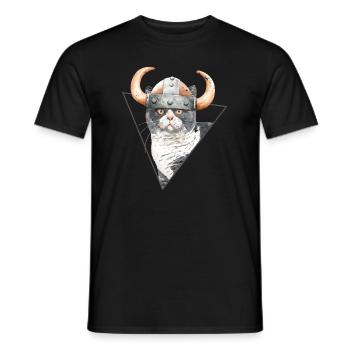 Viking Kitty Cat - Männer T-Shirt - Schwarz - Vorne - AI Model Male 178 light (178cm)