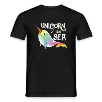 Narwhal - Unicorns of the Sea - Beach Summer Art - Männer T-Shirt - Schwarz - Vorne - AI Model Male 178 light (178cm)