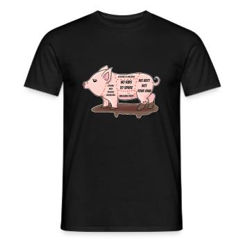 Vegan Pig Parts Anti Butcher - T-shirt homme - noir - Devant - AI Model Male 178 light (178cm)